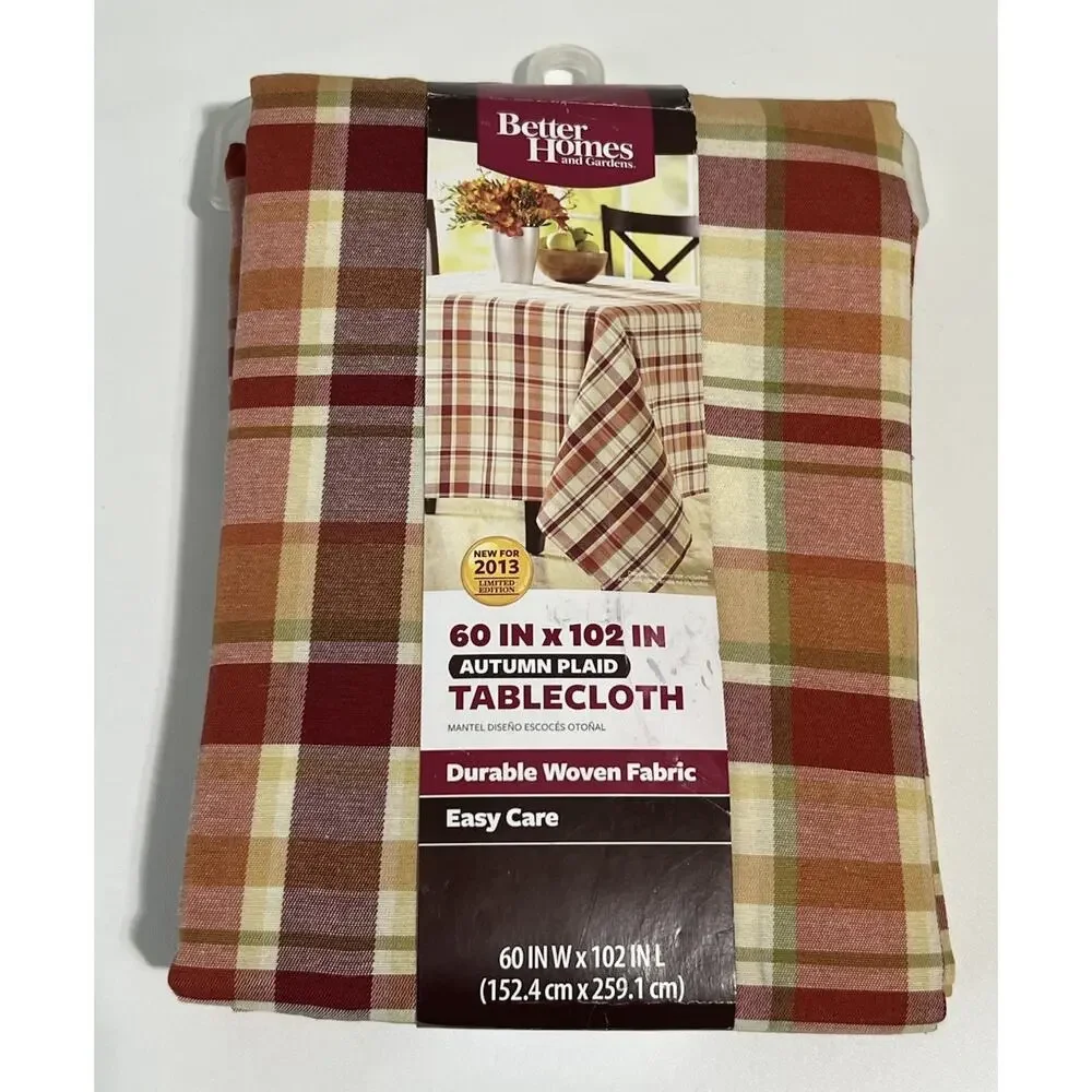 Better Homes Autumn Plaid 60X102 Cotton Blend Woven Tablecloth Limited Edition